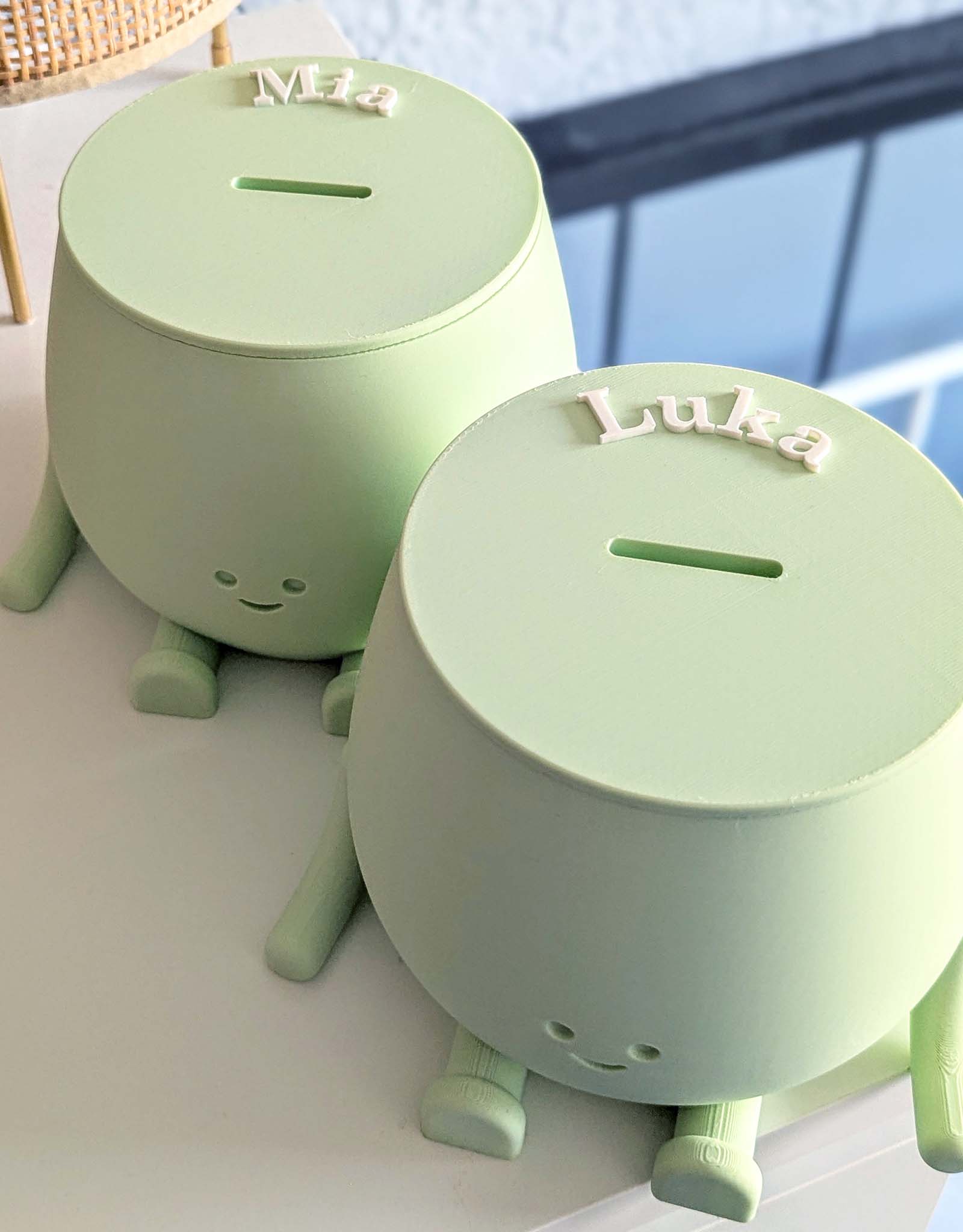 Personalized happy piggy bank