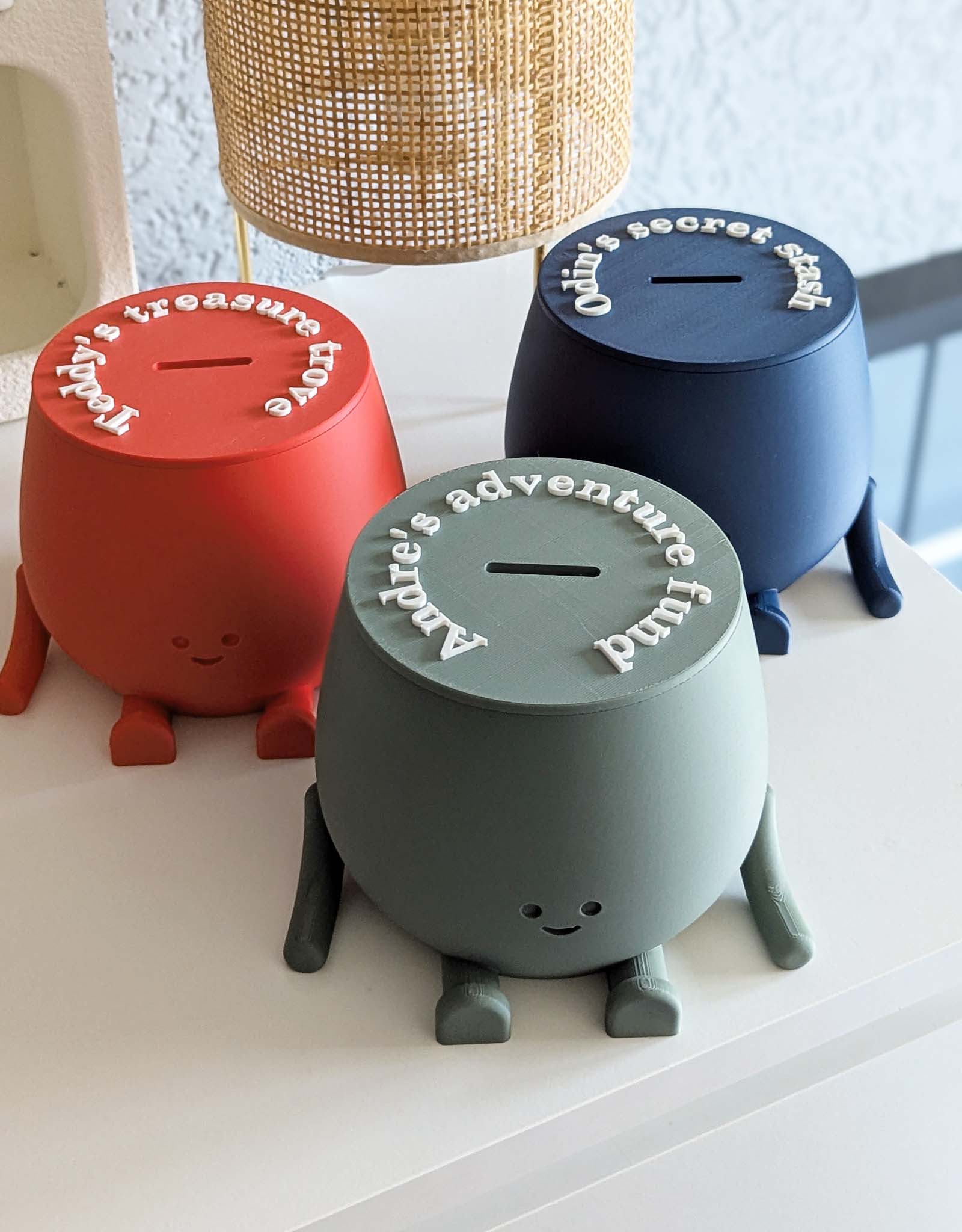 Personalized happy piggy bank