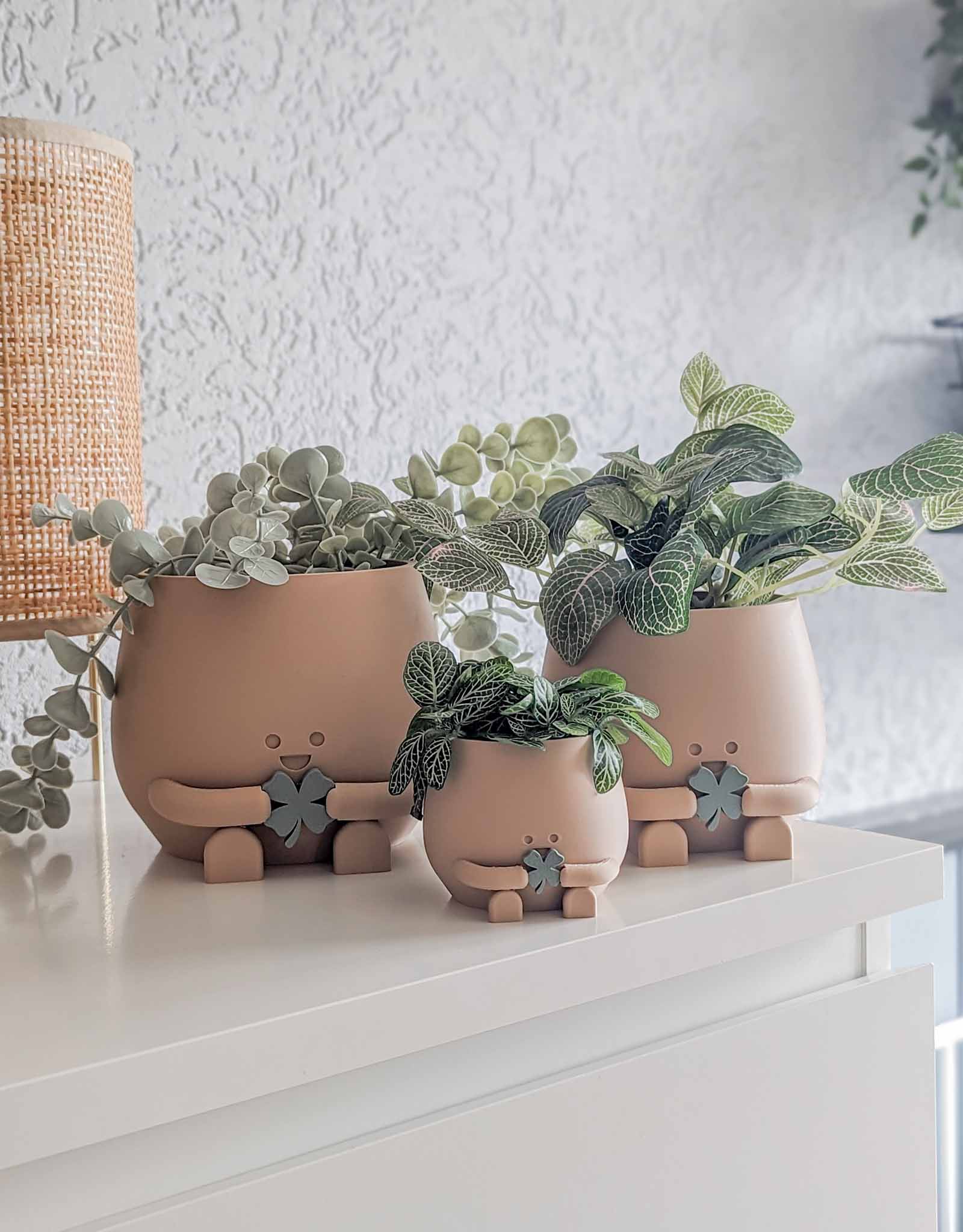 Happy plant pot lucky clover