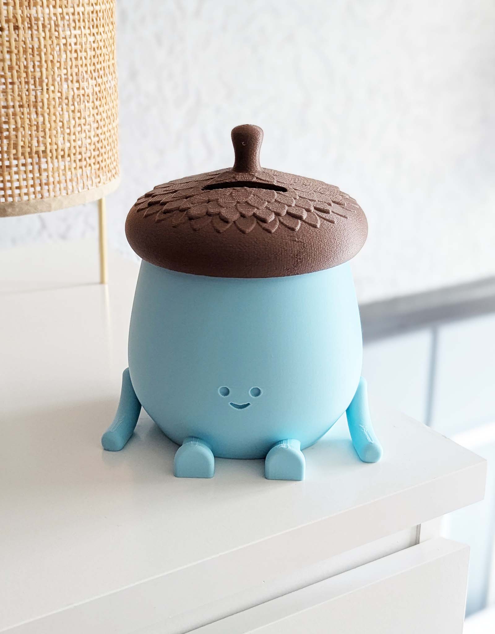 Happy acorn piggy bank