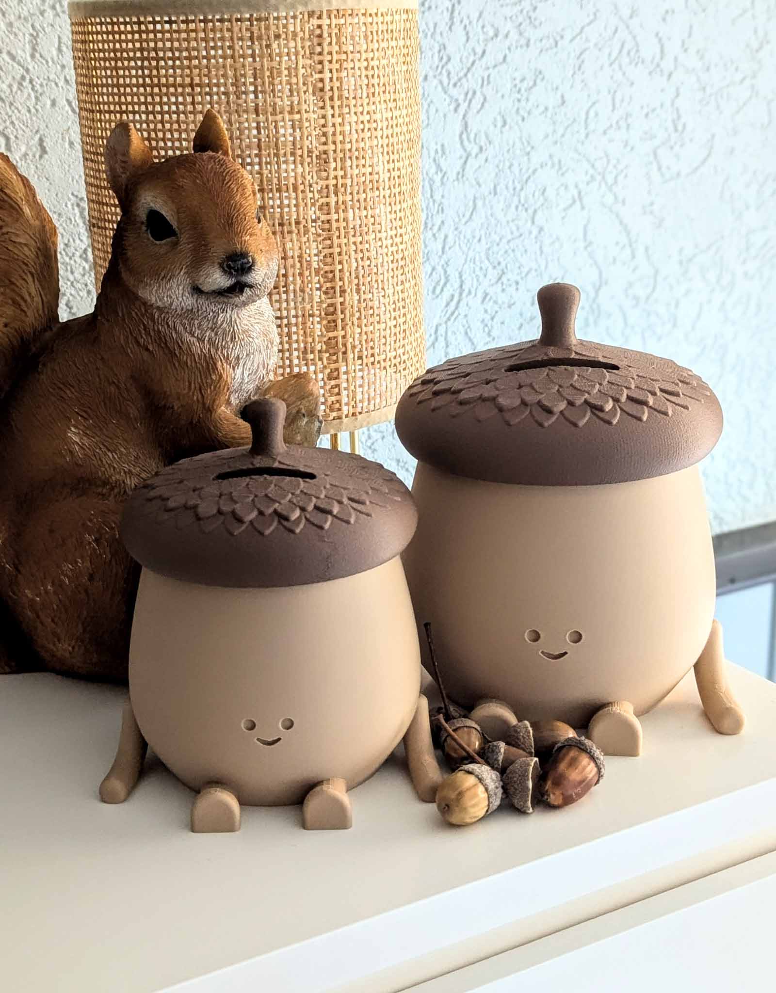 Happy acorn piggy bank