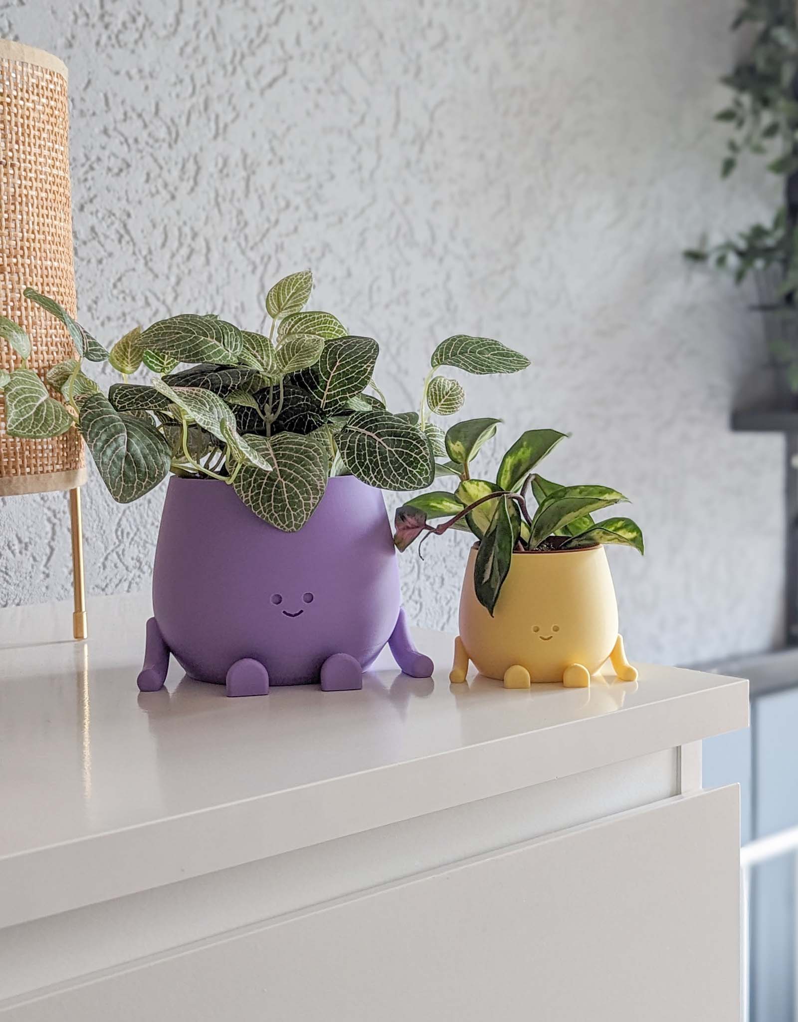 Happy original plant pot paars en geel 