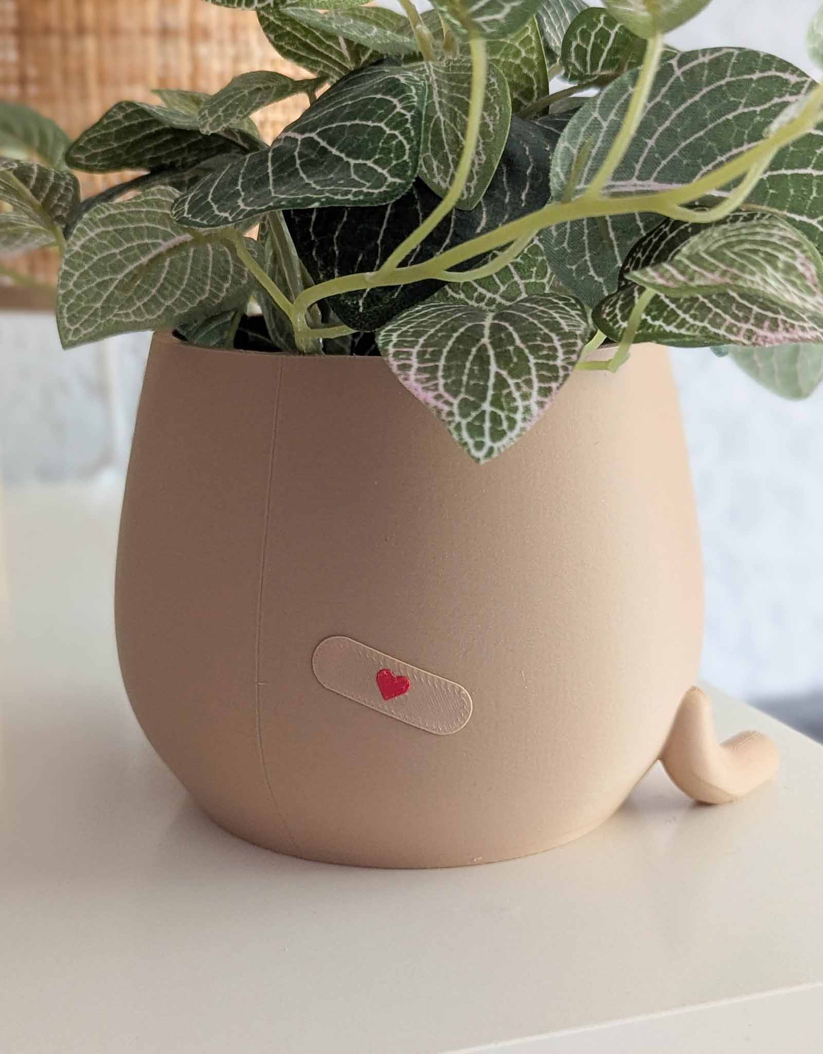 Happy imperfect mustache plant pot