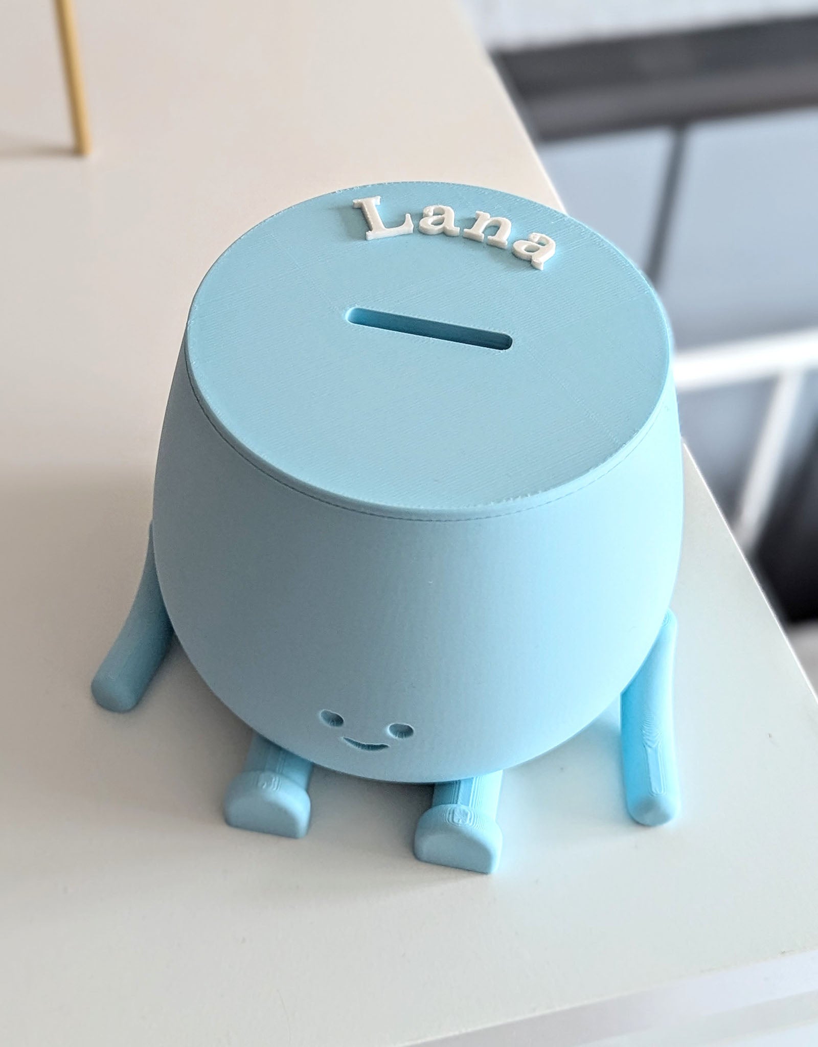Personalized happy piggy bank