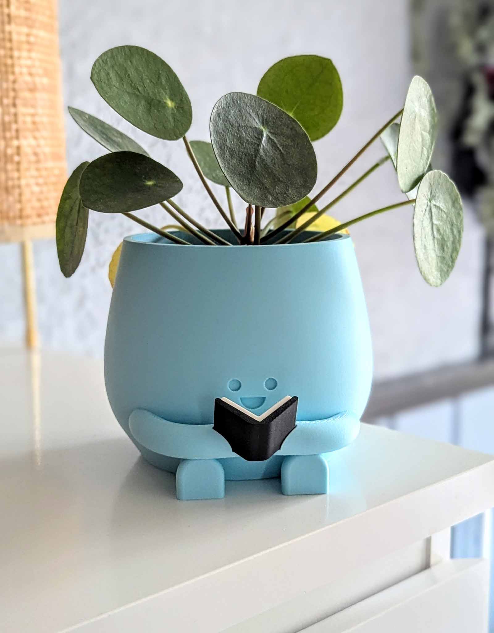 Happy reading plant pot