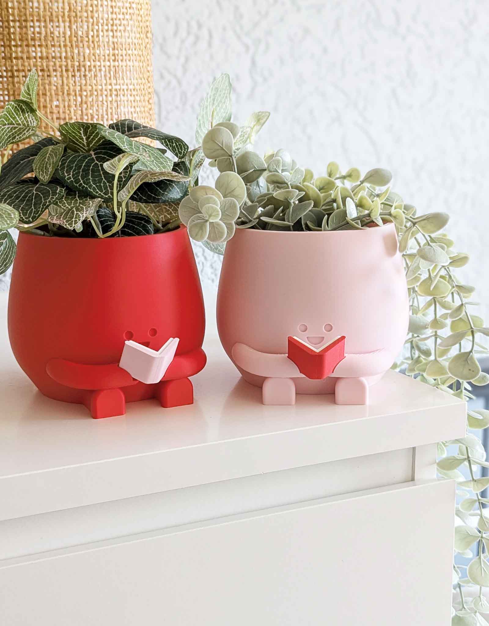 Happy reading plant pot