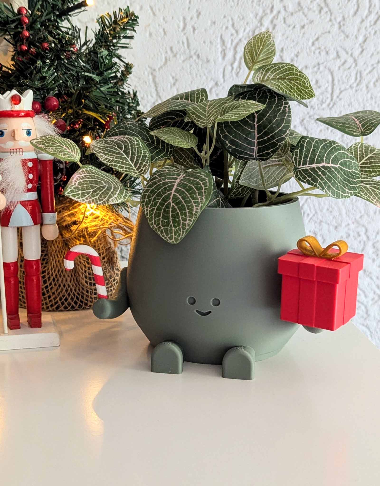 Happy Christmas plant pot 
