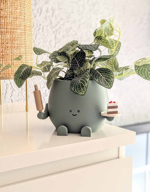cute house plant pots Happy baker plant pot – Houseofcozycreations