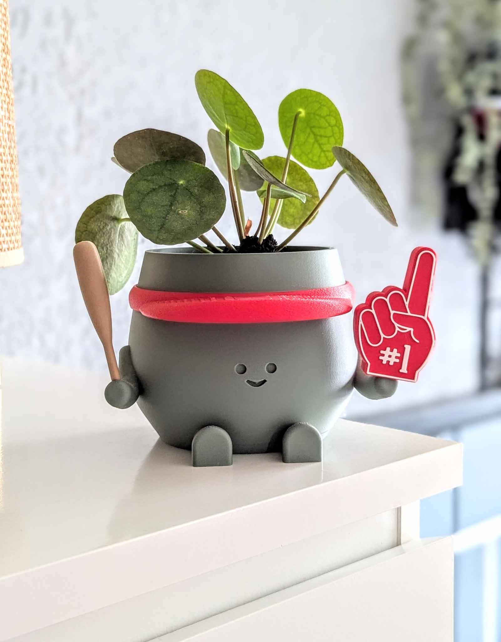 Happy baseball plant pot