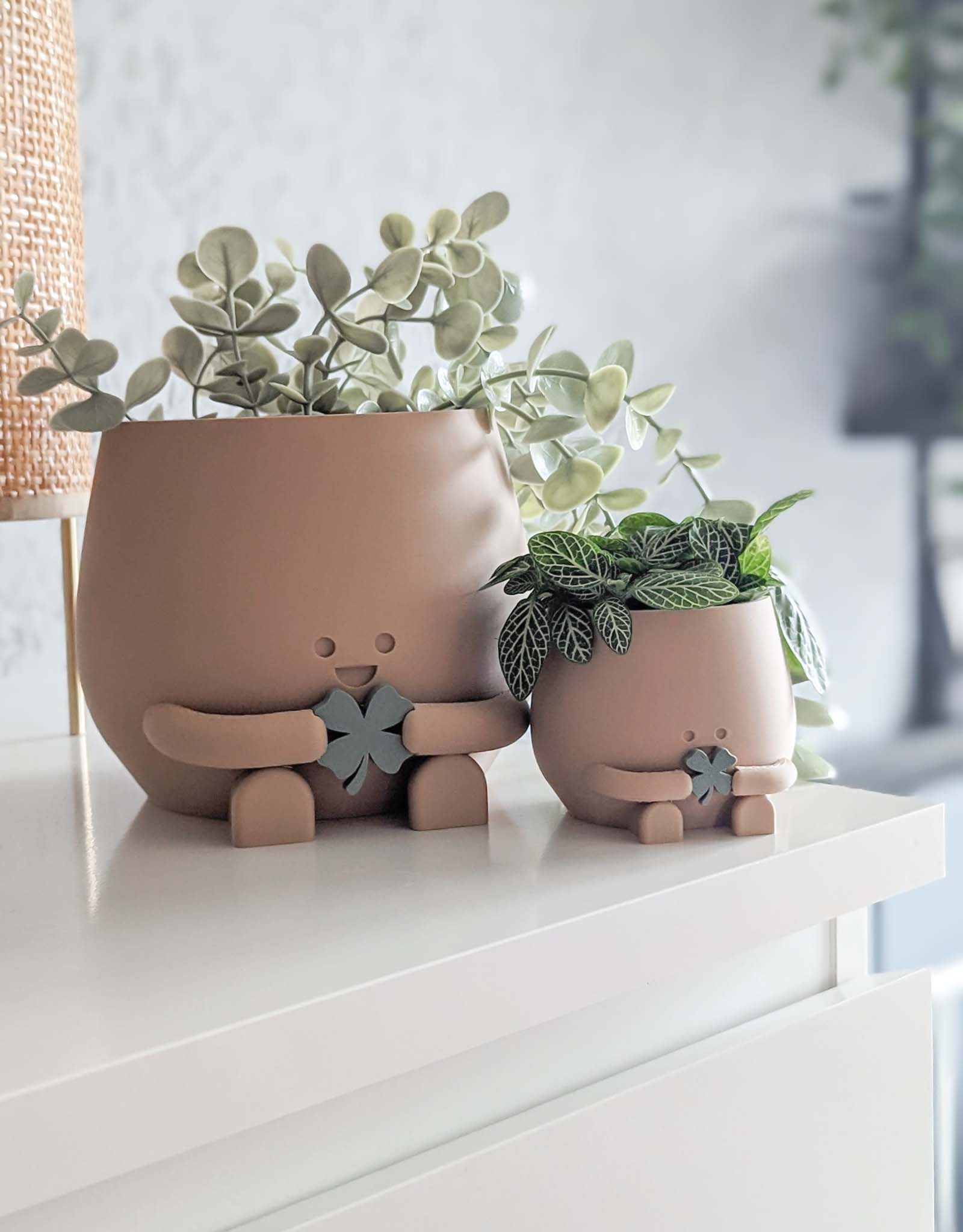 Happy plant pot lucky clover