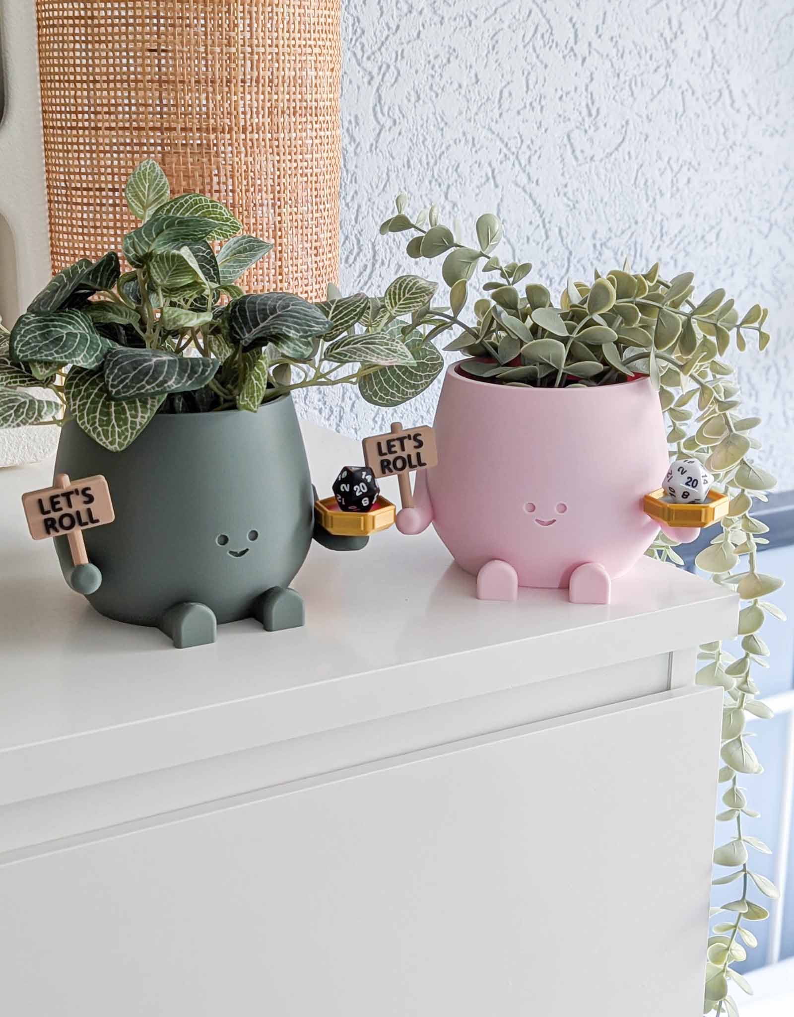 Happy dice board game plant pot