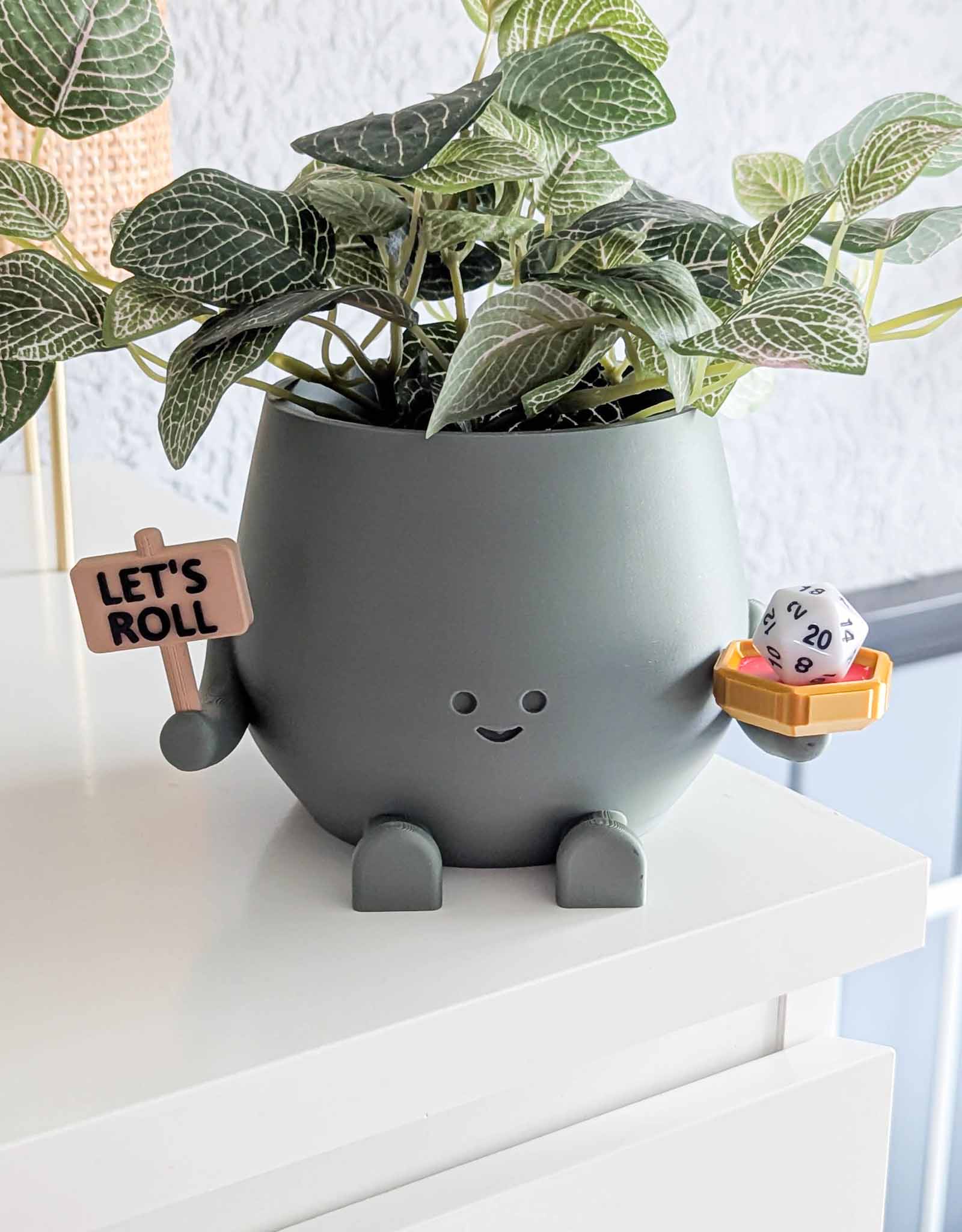 Happy dice board game plant pot