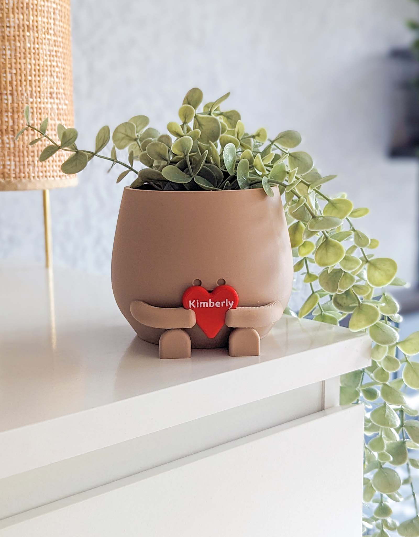 Happy plant pot personalized heart
