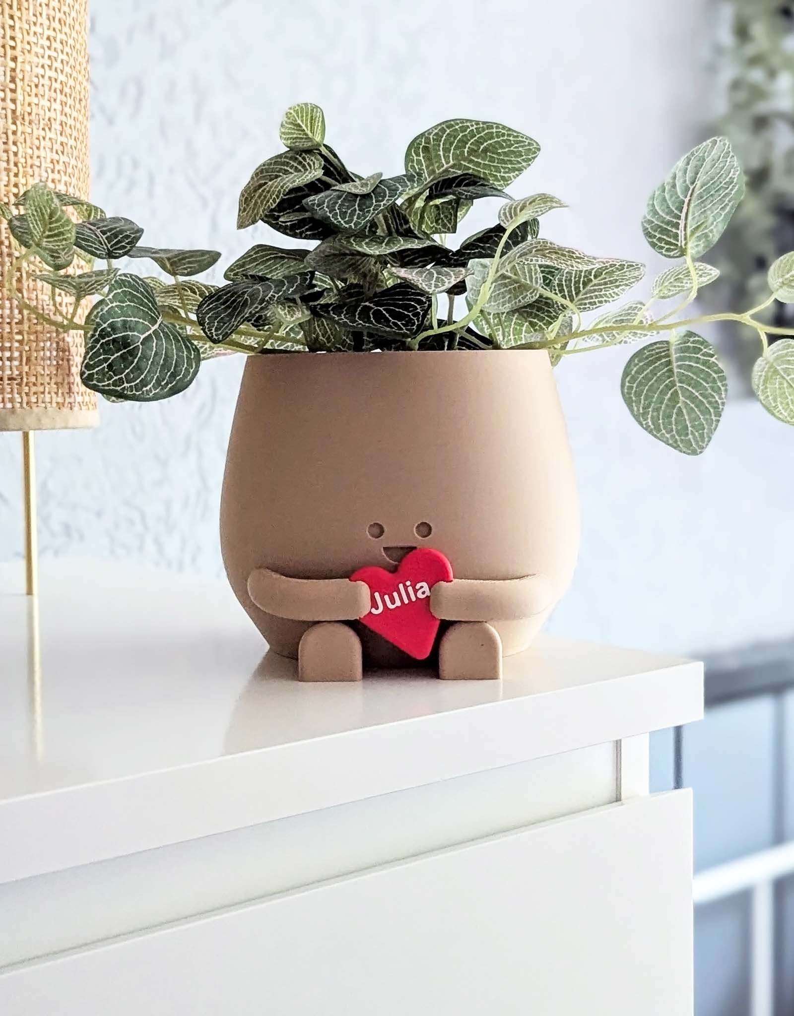 Happy plant pot personalized heart
