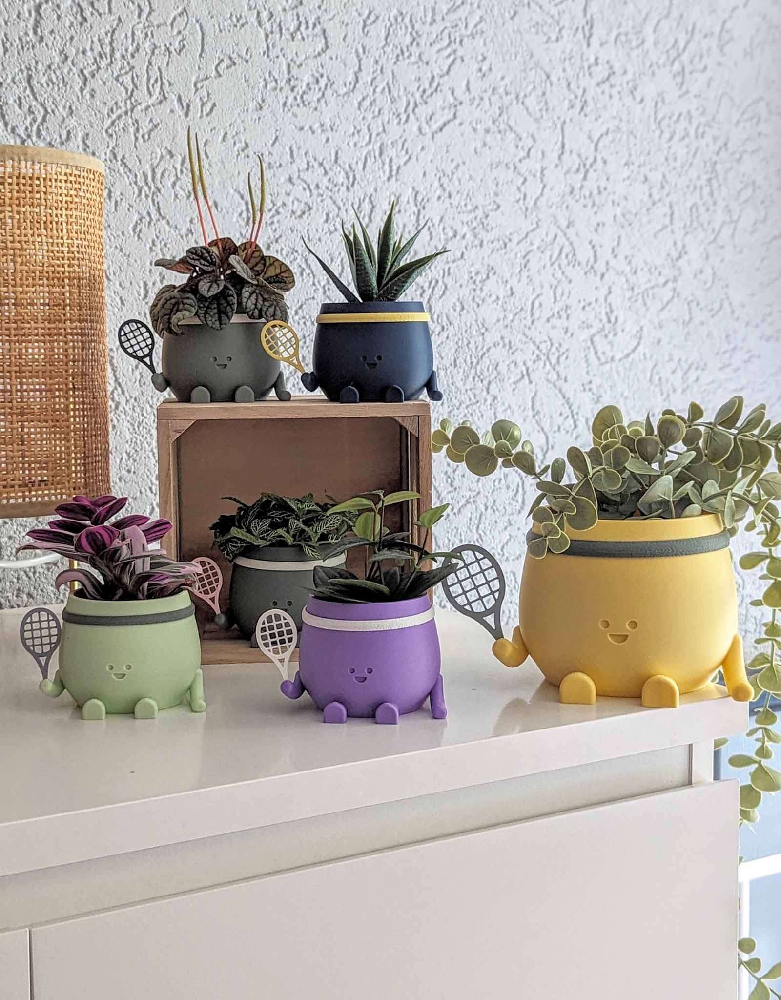 Happy tennis plant pot