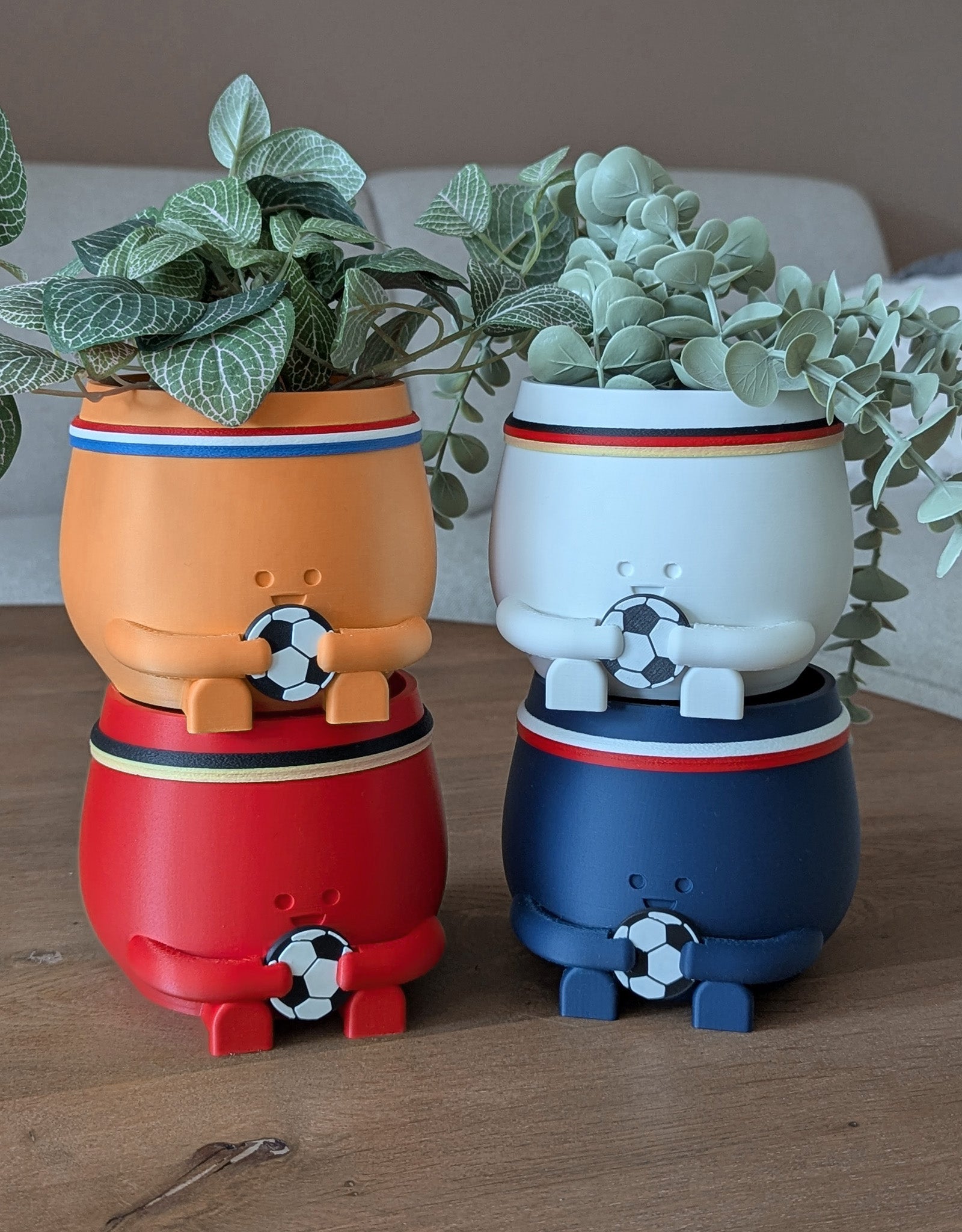 Happy football supporter plant pot