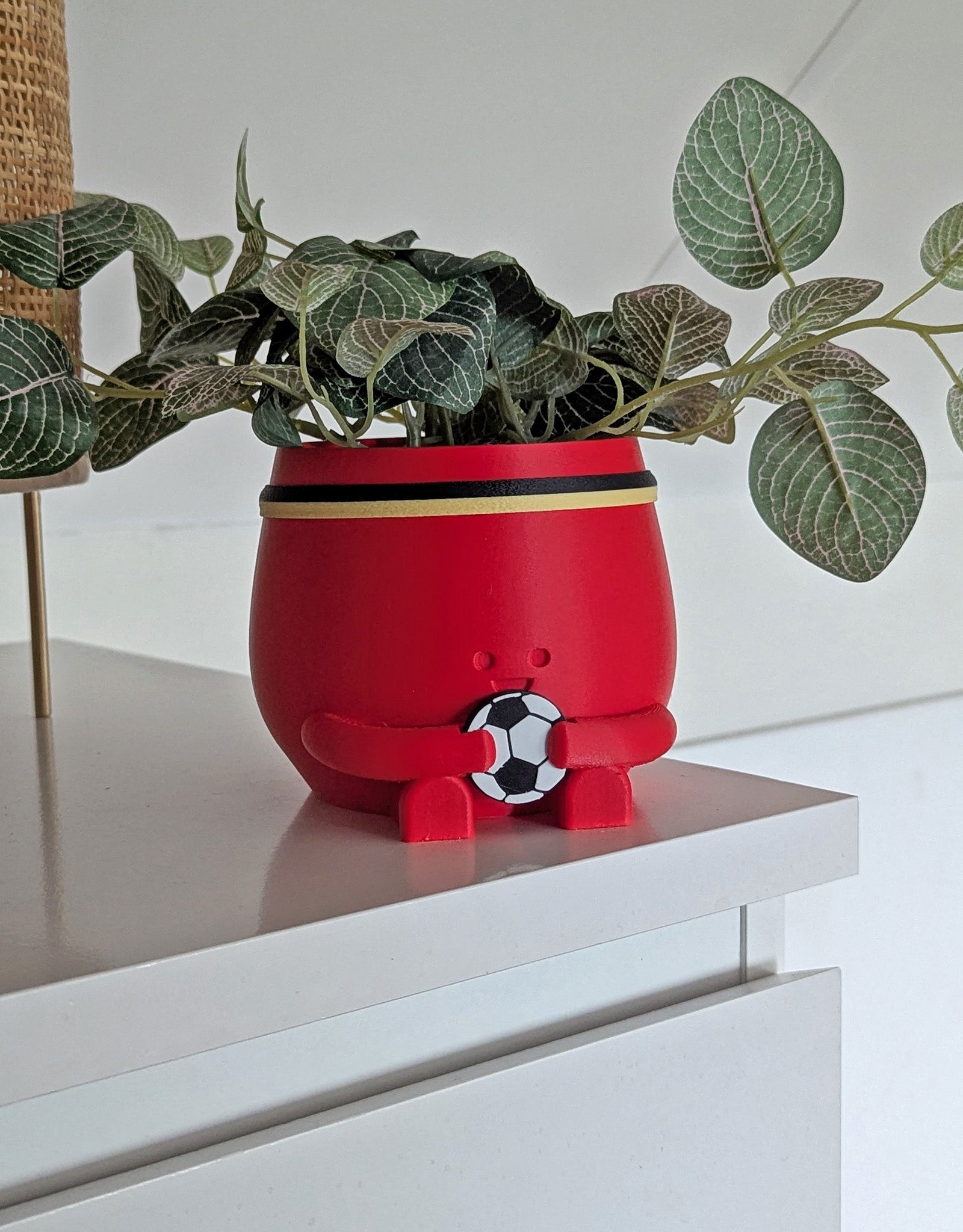 Happy football supporter plant pot