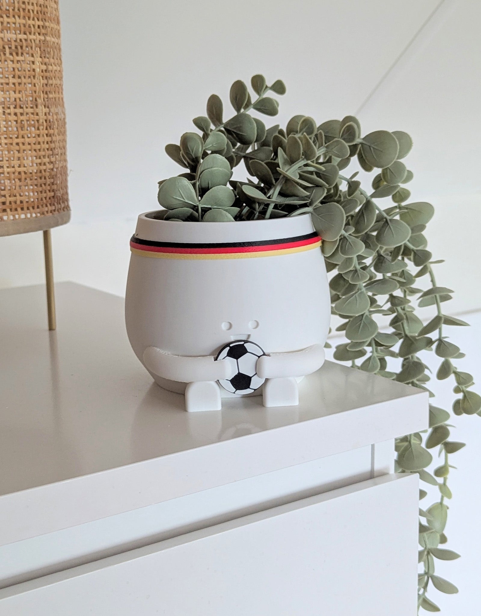 Happy football supporter plant pot