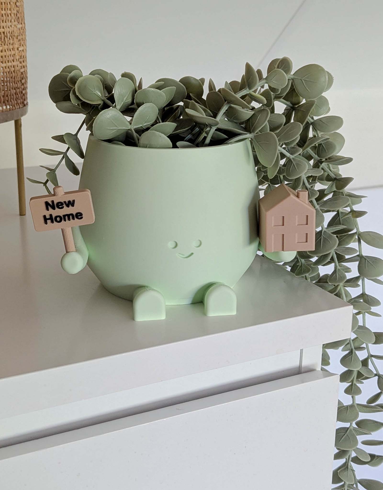 Happy new home plant pot