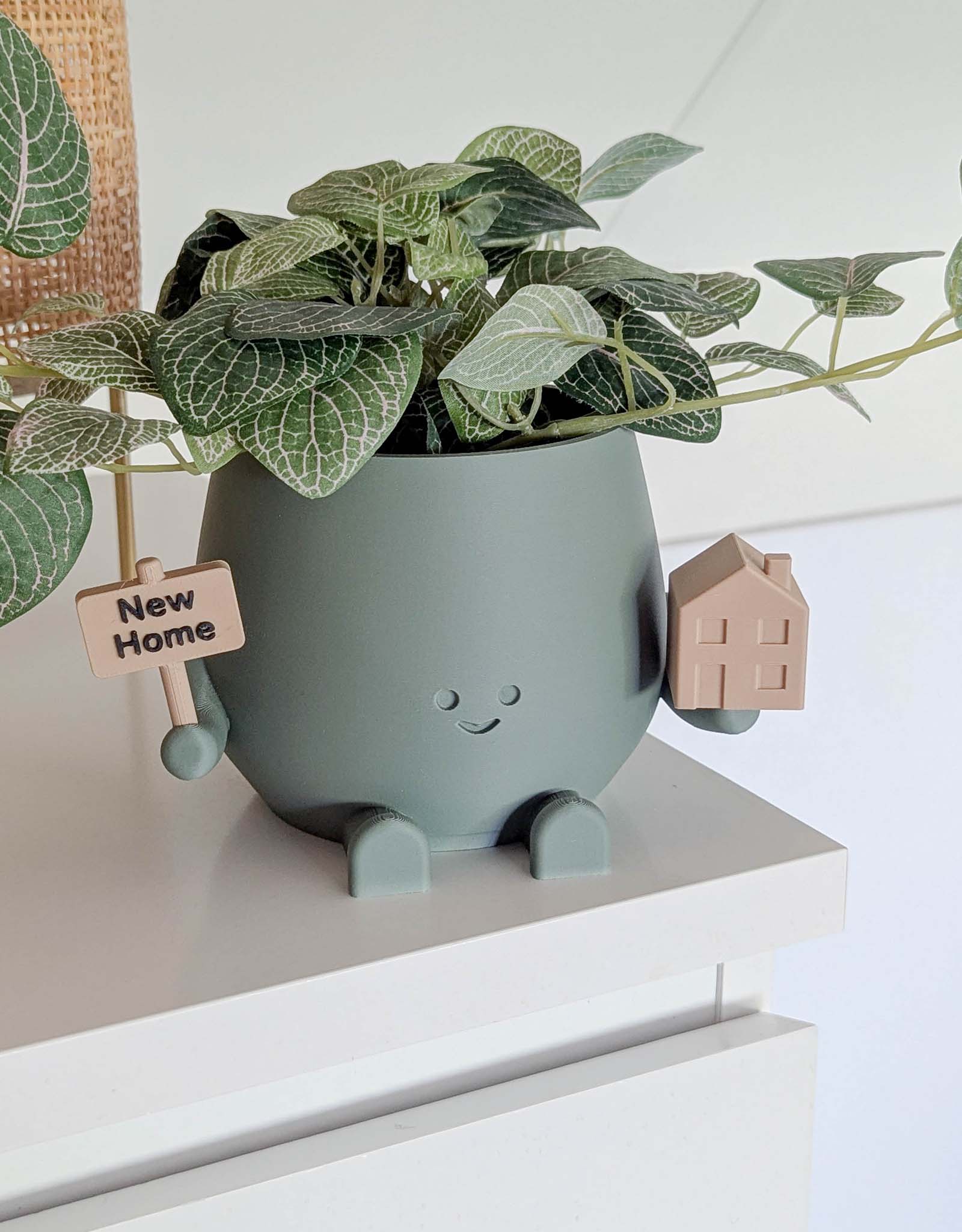 Happy new home plant pot