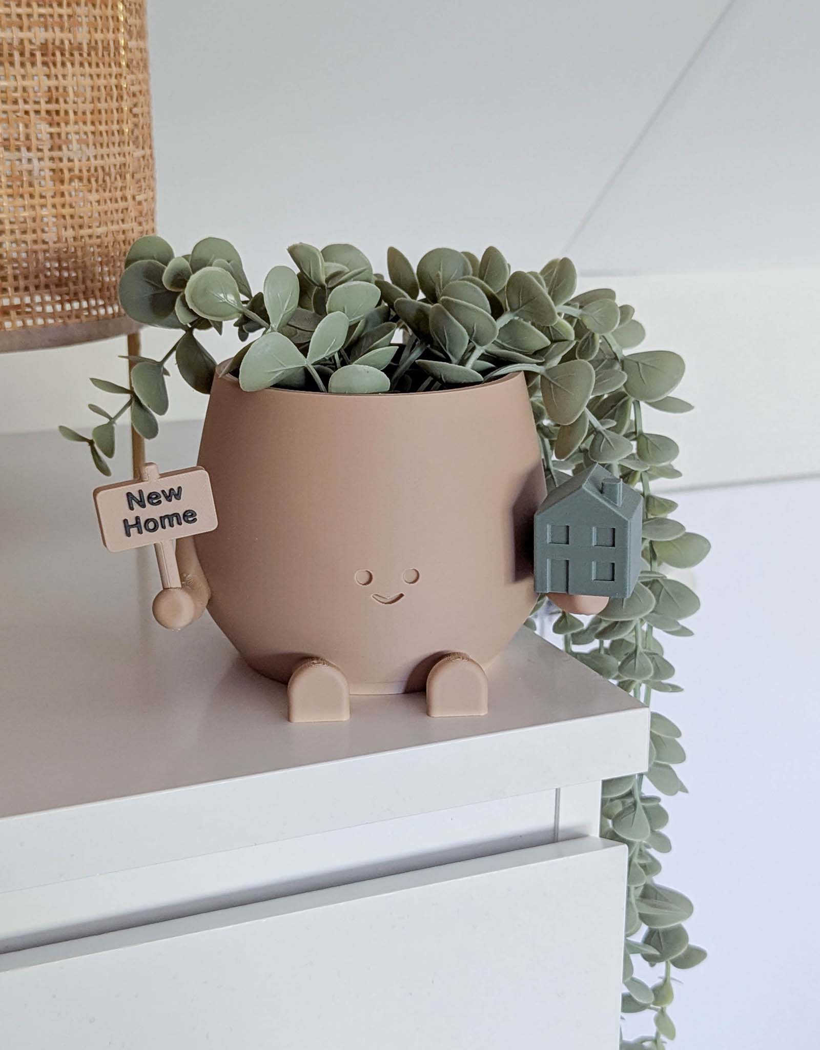 Happy new home plant pot
