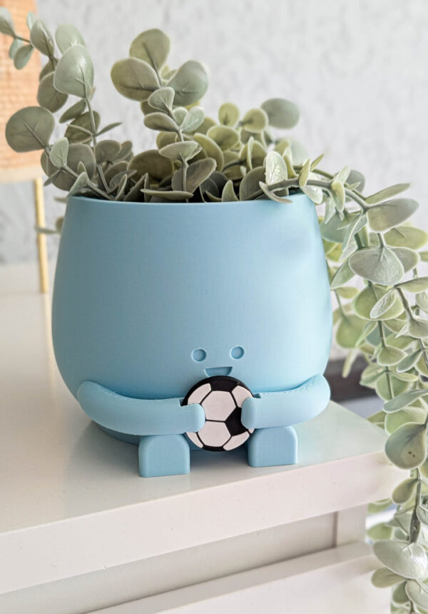 Football player gift soccer player plant pot happy face indoor planter birthday gift flower pot father's day gift fußball fußballgeschenk