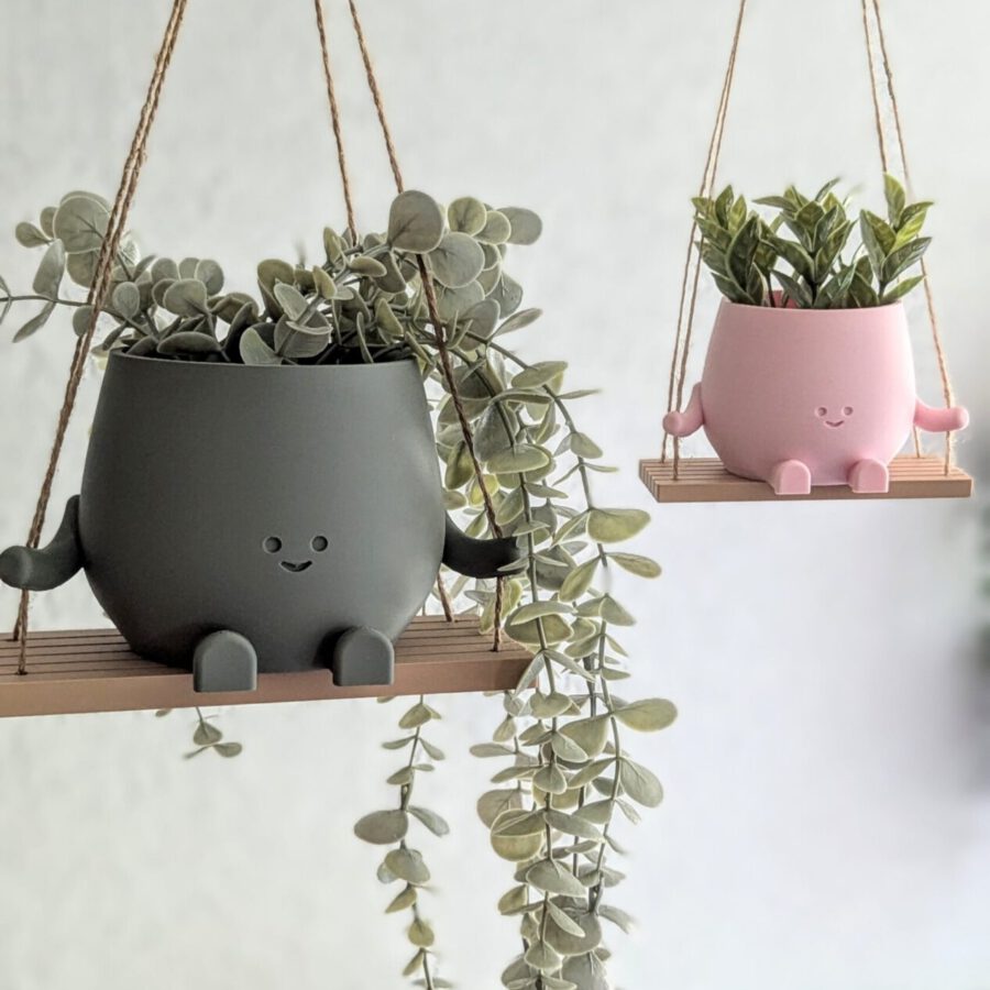 plant pot on a swing