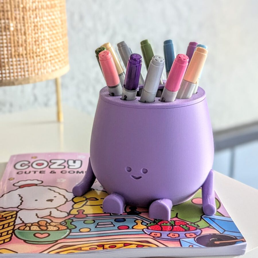 pencil holder happy face